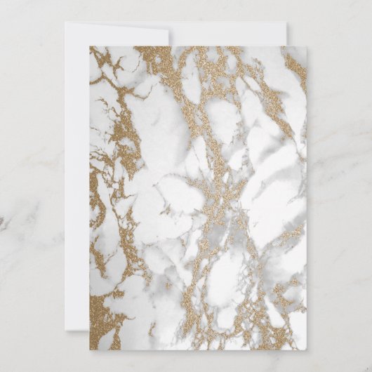 Chic Gold & Marble Typography Afstudeerfeest Kaart (Achterkant)