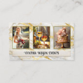 Chic Gold Marble Wedding Planner Foto Visitekaartje (Voorkant)