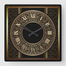 Chic Gold Medallion 2 Vierkante Klok