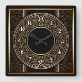 Chic Gold Medallion Vierkante Klok