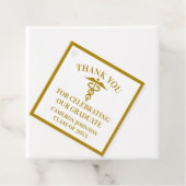 Chic Gold Medical School Afstudeerfeest Bedankjes Labels (In situ)