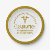 Chic Gold Medical School Afstudeerfeest Papieren Bordje (Voorkant)