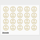 Chic Gold Medical School Afstudeerfeest Ronde Sticker (Vel)