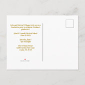Chic Gold Medical School Afstuderen Fotofeest Uitnodiging Briefkaart (Achterkant)