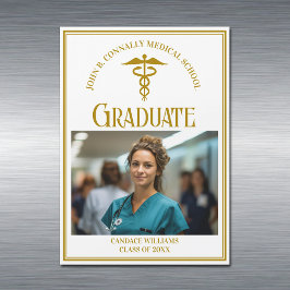 Chic Gold Medical School Afstuderen Fotomagneet