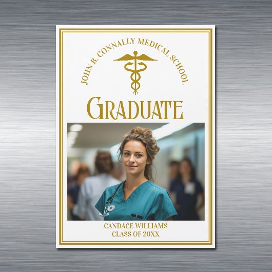 Chic Gold Medical School Afstuderen Fotomagneet