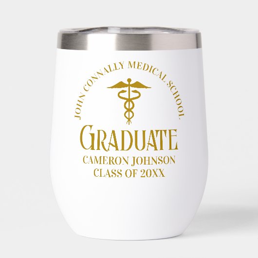 Chic Gold Medical School Afstuderen Keepsake (Achterkant)