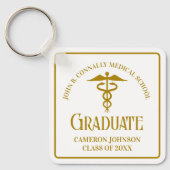 Chic Gold Medical School Afstuderen Keepsake Sleutelhanger (Voorkant)
