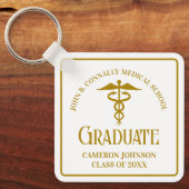 Chic Gold Medical School Afstuderen Keepsake Sleutelhanger (Voorkant)