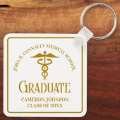 Chic Gold Medical School Afstuderen Keepsake Sleutelhanger (Achterkant)
