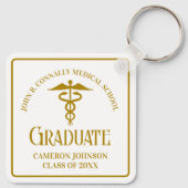 Chic Gold Medical School Afstuderen Keepsake Sleutelhanger (Achterkant)
