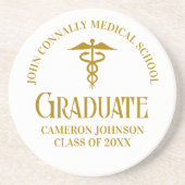 Chic Gold Medical School Afstuderen Keepsake Zandsteen Onderzetter (Voorkant)