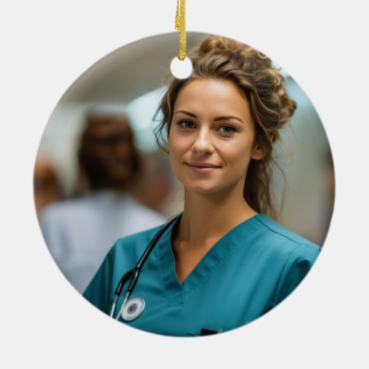 Chic Gold Medical School Afstuderen Kerst Keramisch Ornament (Achterkant)