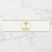 Chic Gold Medical School Custom Graduation Party Waterfles Etiket (Enkel label)