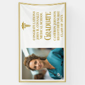 Chic Gold Medical School Foto Afstudeerfeest Spandoek (Verticaal)