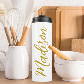 Chic Gold Meisjes Naam Handgeschreven Script Custo Thermosbeker