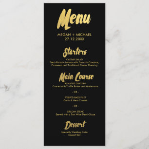 Chic Gold-menukaart   gouden letters voor typograf Menu