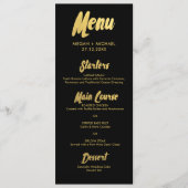 Chic Gold-menukaart | gouden letters voor typograf Menu (Voorkant)