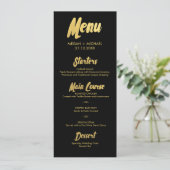 Chic Gold-menukaart | gouden letters voor typograf Menu (Staand voorkant)