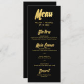 Chic Gold-menukaart | gouden letters voor typograf Menu (Voorkant / Achterkant)