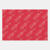 Chic Gold Merry Christmas Red Inpakpapier Vel (Voorkant)