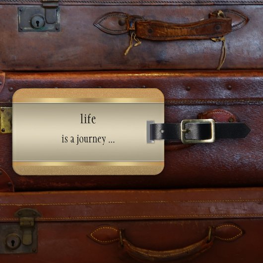 Chic Gold Metallic Glitter Bagagelabel