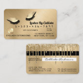 Chic Gold Metallic Glitter Lashes Credit Visitekaartje (Voorkant / Achterkant)