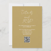Chic Gold Minimalist Elegant QR Code Wedding Kaart (Achterkant)