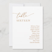 Chic Gold Minimalist Wedding Seating Chart Kaart (Voorkant)