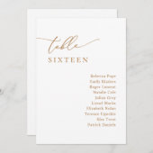 Chic Gold Minimalist Wedding Seating Chart Kaart (Voorkant / Achterkant)