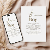 Chic Gold-minimalistisch Baby shower Kaart