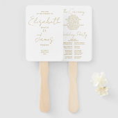 Chic Gold-minimalistisch programma voor het binden Handwaaier (Voorkant en achterkant)