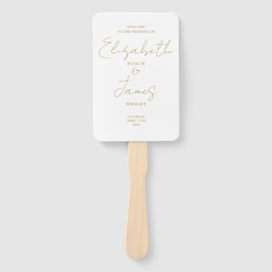 Chic Gold-minimalistisch programma voor het binden Handwaaier (Voorkant)