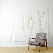 Chic Gold Minimalistische Wedding Foto Achtergrond Wandkleed (In Situ (horizontaal))
