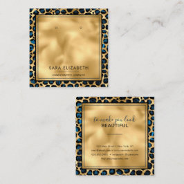 Chic Gold Mint Leopard-kaart voor aflevering Vierkante Visitekaartje
