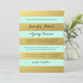 CHIC GOLD | MINT-WEDING-INVITATIE KAART (Staand voorkant)