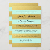 CHIC GOLD | MINT-WEDING-INVITATIE KAART (Voorkant / Achterkant)
