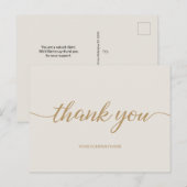Chic Gold Modern Typography Script zakelijk bedank Briefkaart (Voorkant / Achterkant)