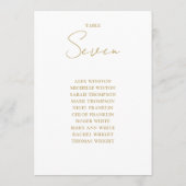 Chic Gold Moderne Zitting Grafiek Tafelnummer (Achterkant)