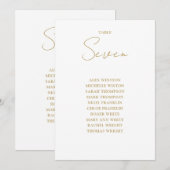 Chic Gold Moderne Zitting Grafiek Tafelnummer (Voorkant / Achterkant)