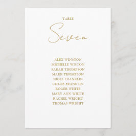 Chic Gold Moderne Zitting Grafiek Tafelnummer