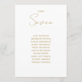 Chic Gold Moderne Zitting Grafiek Tafelnummer (Voorkant)