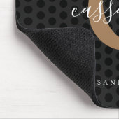 Chic Gold Monogram Black Polka Dots Muismat (Hoek)