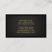 Chic Gold Monogram Diamond Quilted Hairdresser Visitekaartje (Achterkant)