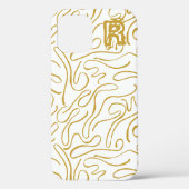 Chic Gold Monogram Hoesje-Mate iPhone Case (Achterkant)