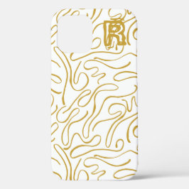 Chic Gold Monogram Hoesje-Mate iPhone Case