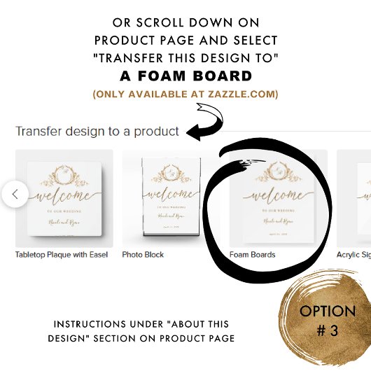 Chic Gold Monogram Huwelijk Welkom Teken Poster