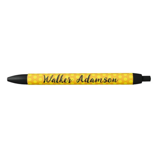 Chic Gold Monogram Script Naam, betaalbare luxe Zwarte Inkt Pen (Voorkant)