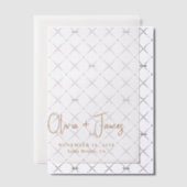 Chic Gold Monogram Trouwbedekking Vellum Uitnodigingen (Offset (Uitnodiging))