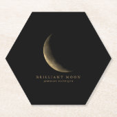 Chic Gold Mystical Moon Phase Black Kartonnen Onderzetters (Voorkant)
